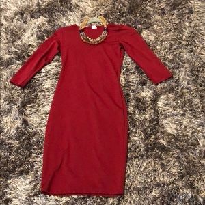 Marsala 3/4 sleeve dress